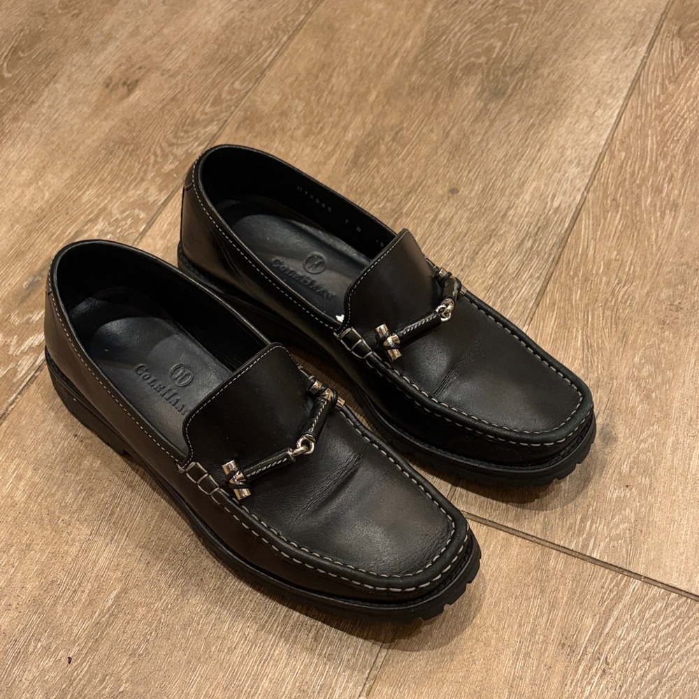 Cole Haan Women’s Black Leather Slip-On Loafers